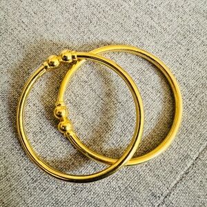 Womens Vintage 22K pure Yellow Gold bangle Bracelet 31 grams pairs